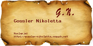 Gossler Nikoletta névjegykártya